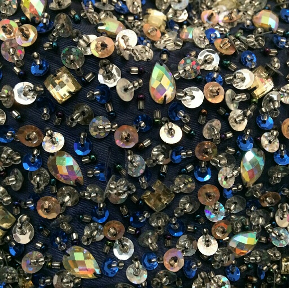 ❄️ Gorgeous navy blue dress Sz 4 corset mermaid prom gown Karishma Creations - Picture 7 of 11